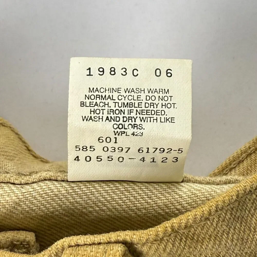 Levi’s Orange Tab 550 Vintage Tan Jeans 1990s Relaxed Fit Size 34x34 NWOT